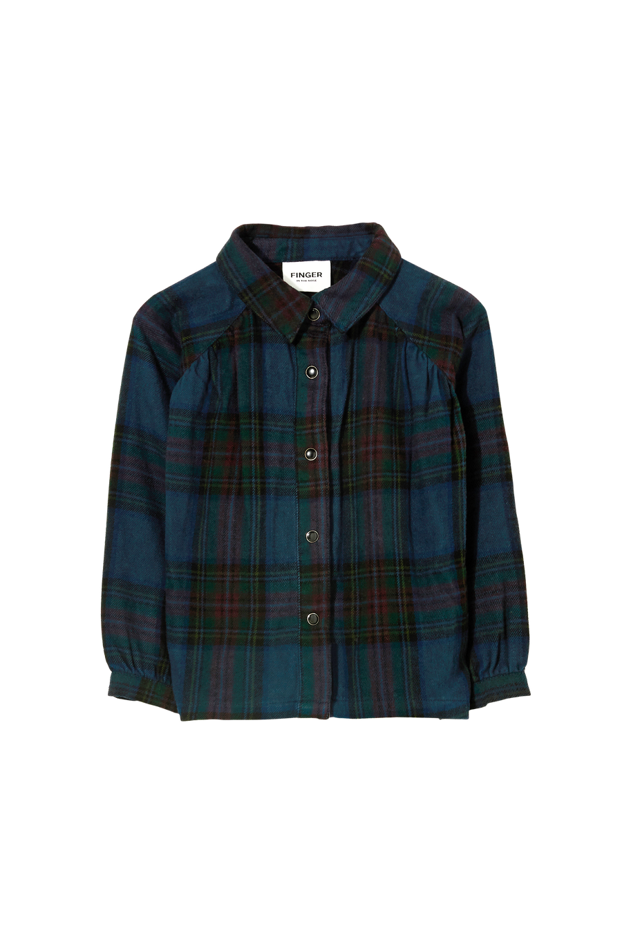 Finger in the Nose - Navy Big Checkers Raglan Sleeve Shirt