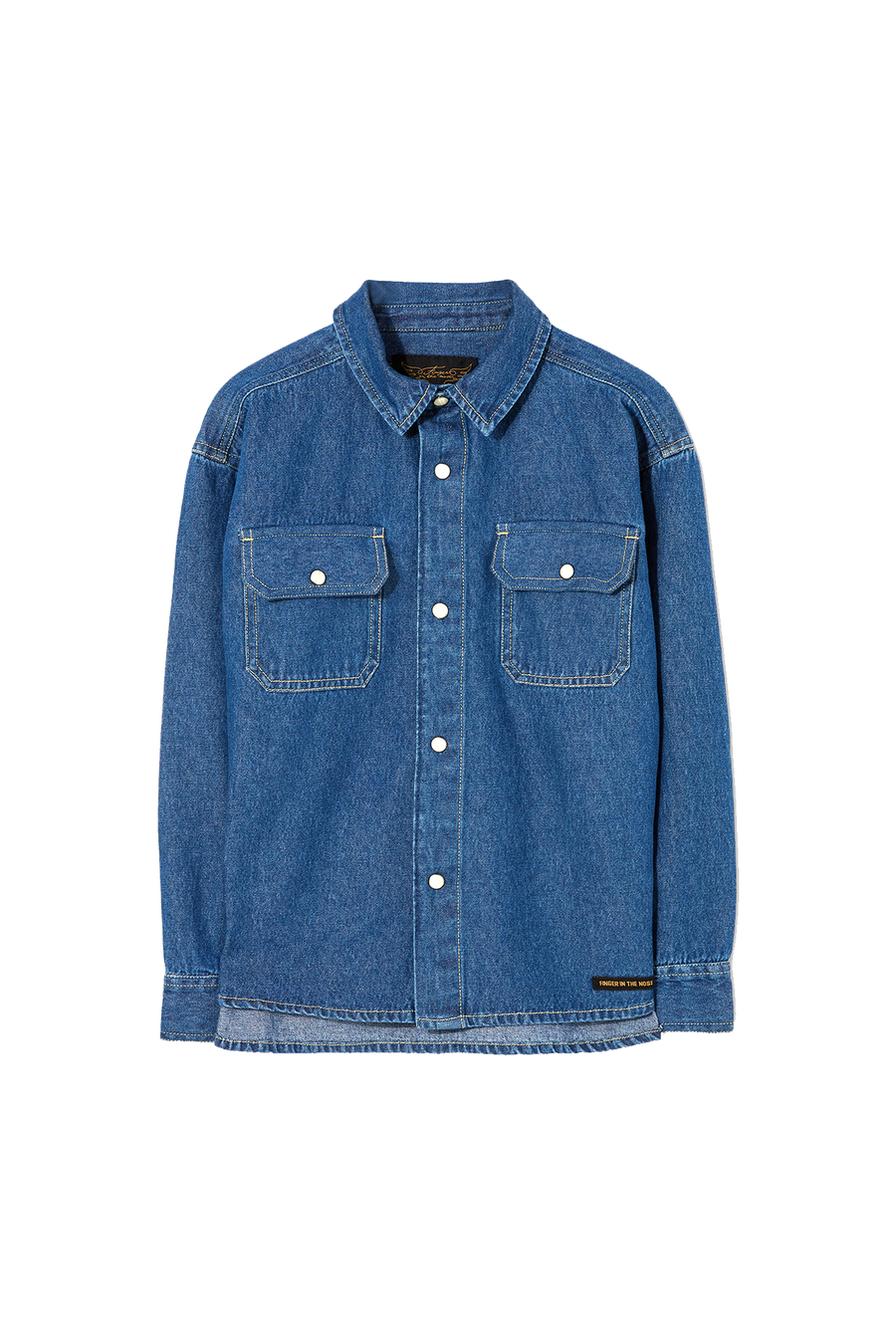 Finger in the Nose - Blue Denim - Long Sleeve Shirt