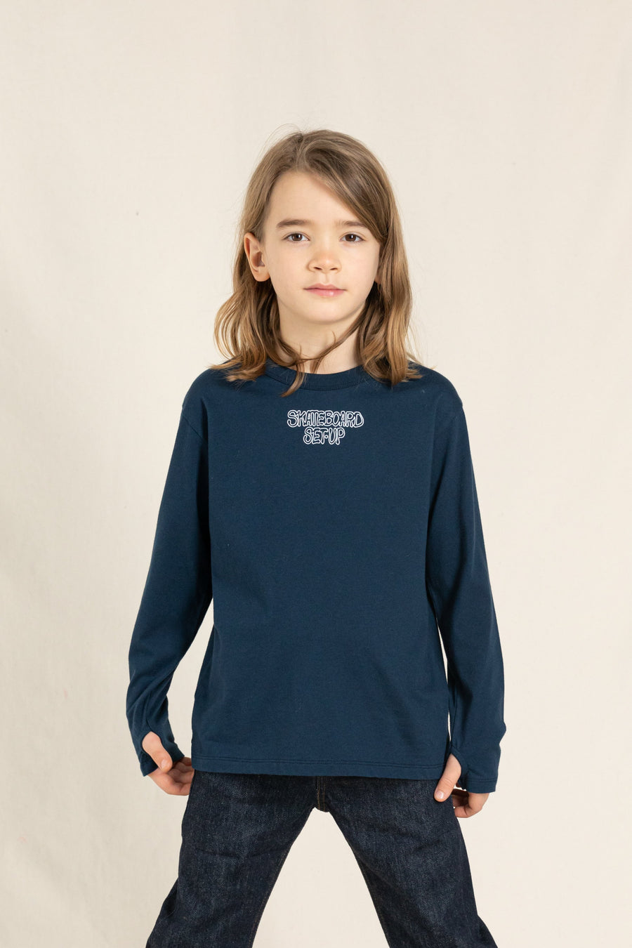 NICO Navy Skateboard - Long Sleeve T-shirt