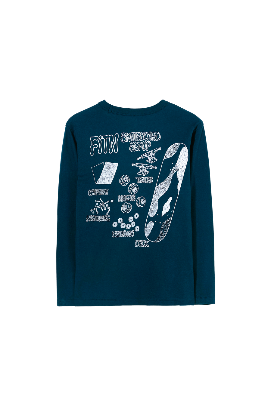 NICO Navy Skateboard - Long Sleeve T-shirt