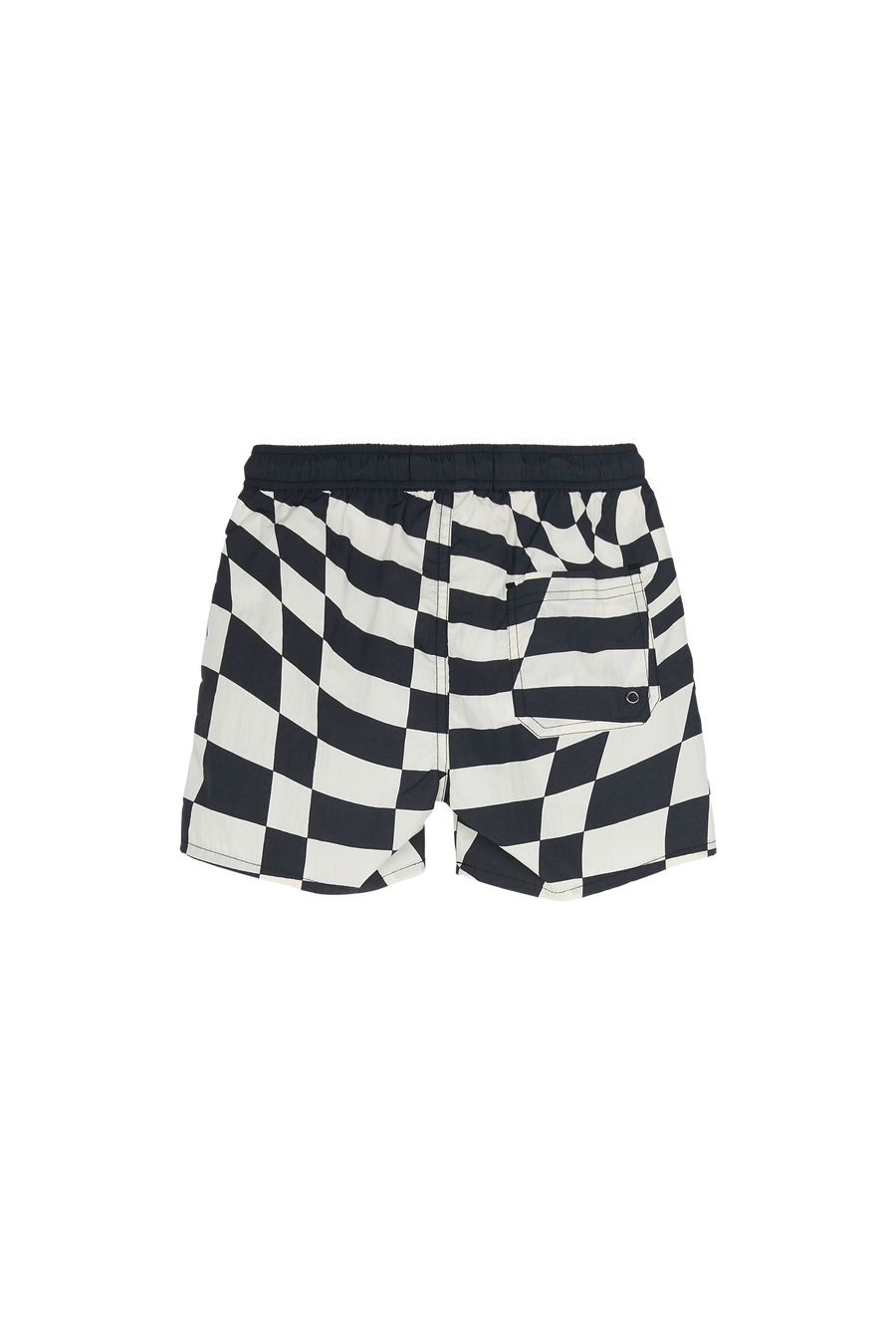 swimming shorts - black and white twisted tiles