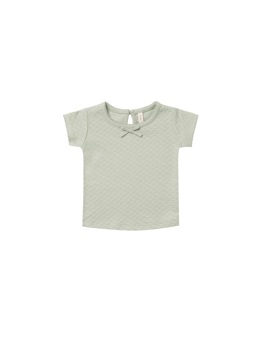 Quincy Mae - T-shirts / Polos - Pointelle Tee Mint