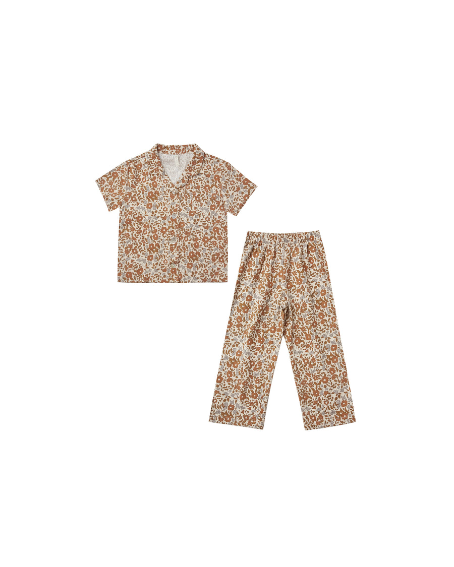 Girls Pajama Set Bloom Beige