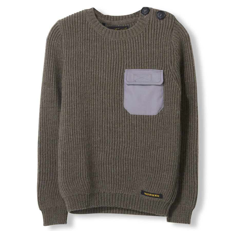 Rudy Khaki Heavy Knitted Round Neck Jumper