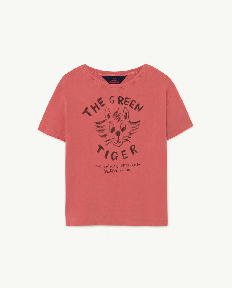 The Animals Observatory - T-shirts / Polos - Rooster Kids+ T-Shirt Red Tiger