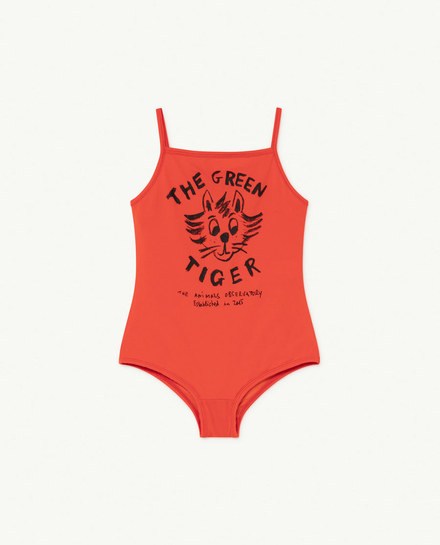 The Animals Observatory - Swimwear - Octopus Kids Swimsuit Red Tiger