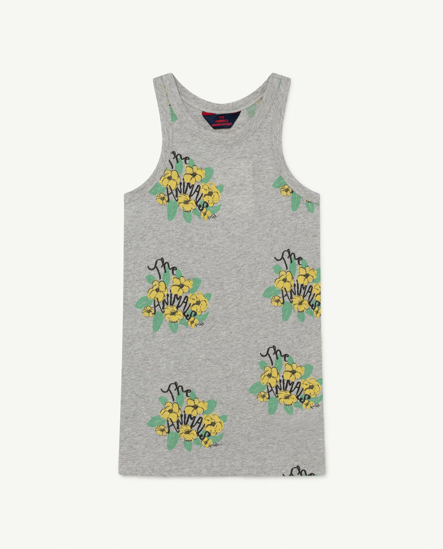 The Animals Observatory - Dresses - Gazel Kids Dress Grey Flowers