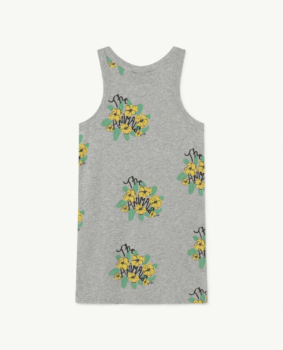 The Animals Observatory - Dresses - Gazel Kids Dress Grey Flowers