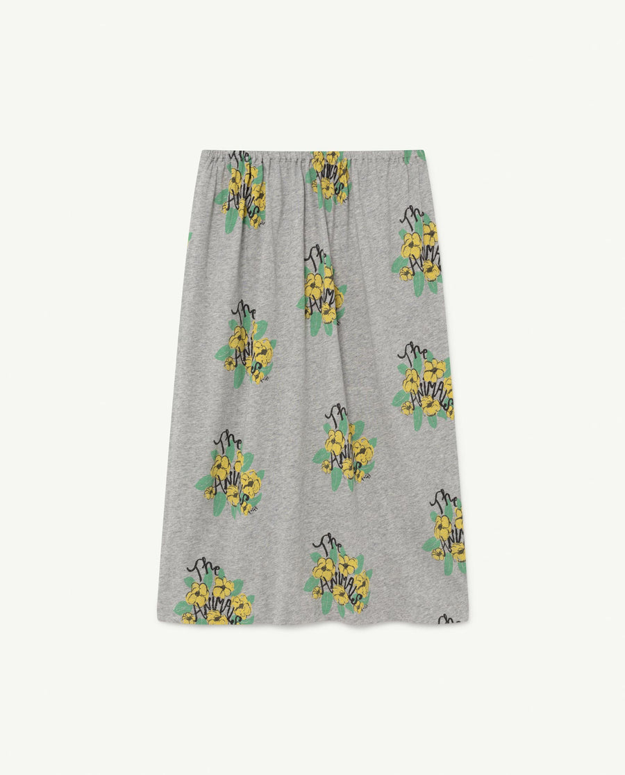 The Animals Observatory - Skirts - Ladybug Kids Skirt Grey Flowers