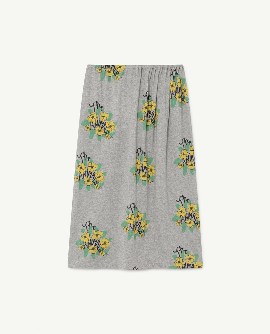 The Animals Observatory - Skirts - Ladybug Kids Skirt Grey Flowers