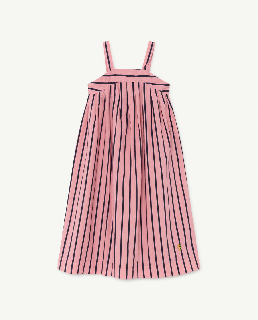 The Animals Observatory - Dresses - Giraffe Kids Dress Pink Stripes