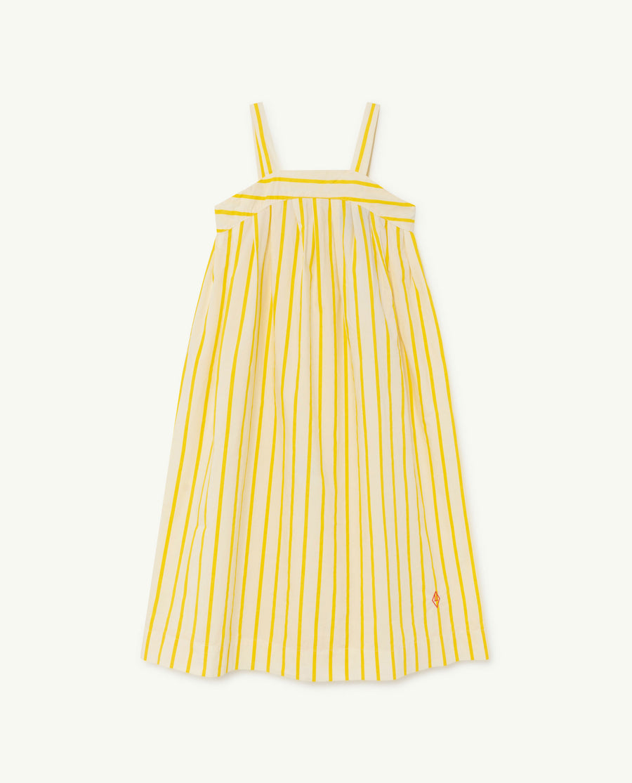 The Animals Observatory - Dresses - Giraffe Kids Dress White Stripes