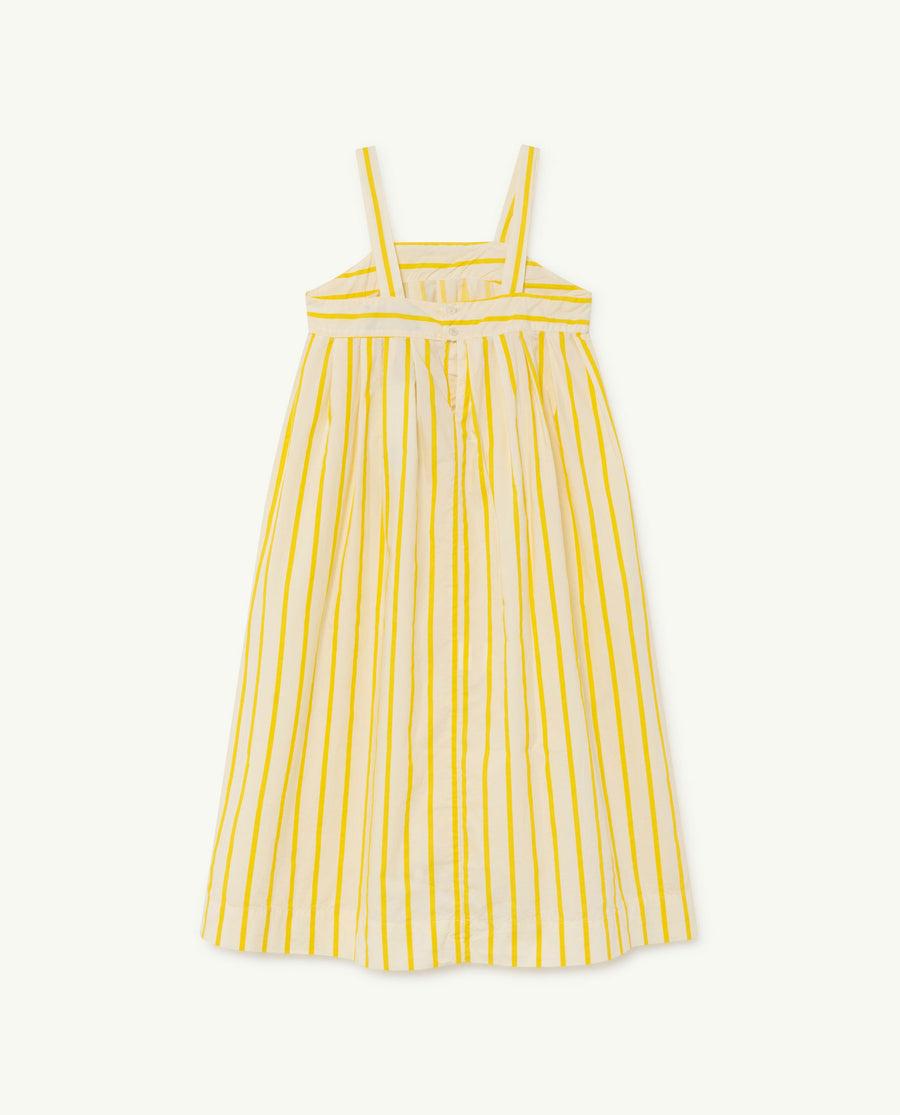 The Animals Observatory - Dresses - Giraffe Kids Dress White Stripes