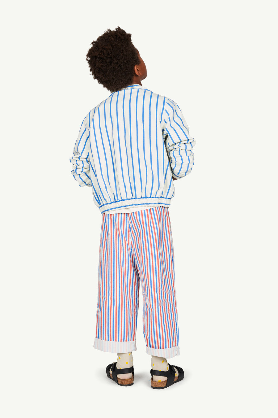 The Animals Observatory - Pants - Camel Kids Trousers White Stripes