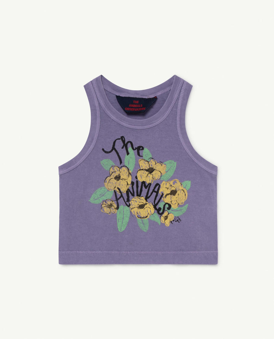 The Animals Observatory - T-shirts / Polos - Frog Baby T-Shirt Purple Flowers