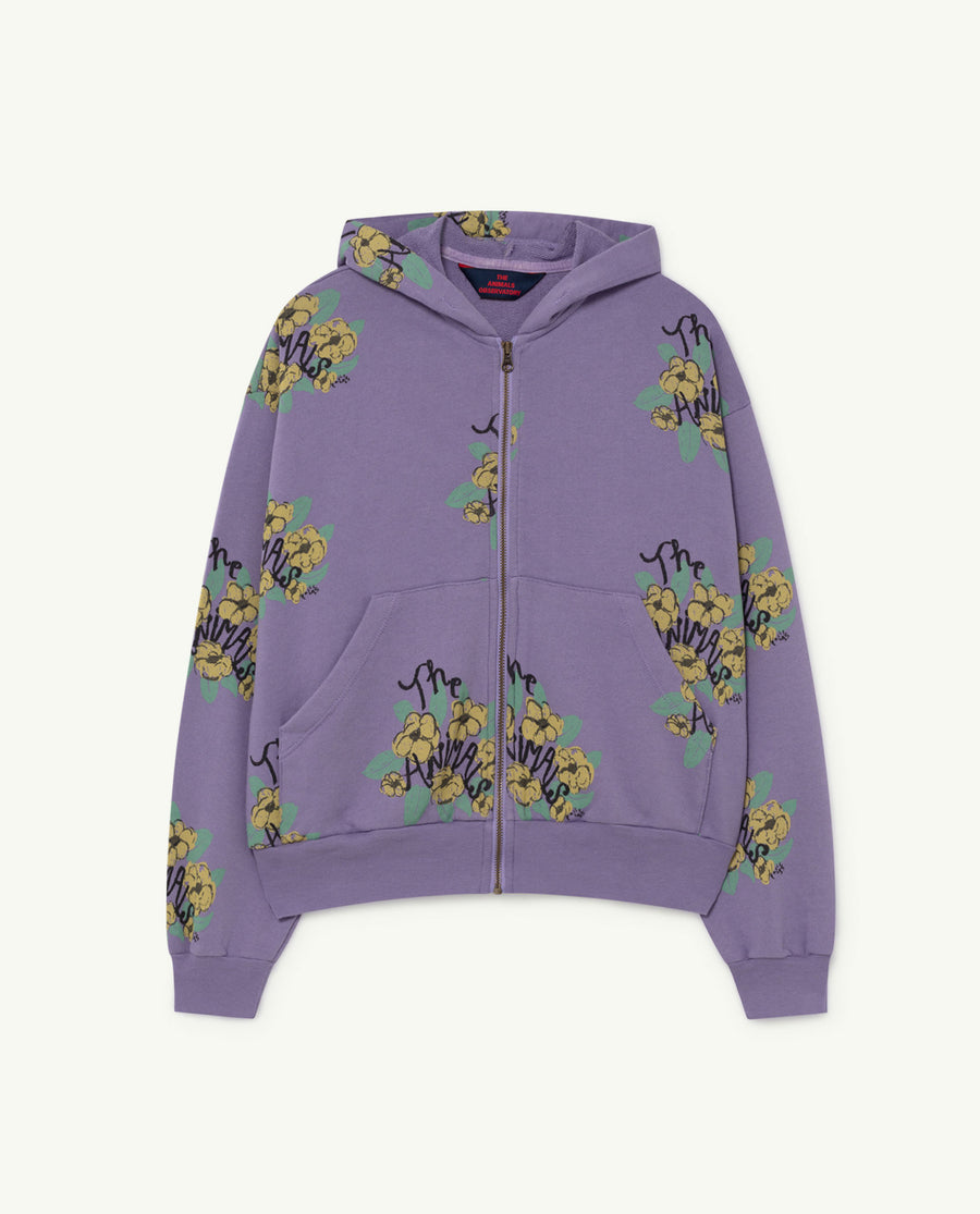 The Animals Observatory - Sweats - Seahorse Kids Sweatshirt Purple Flowers