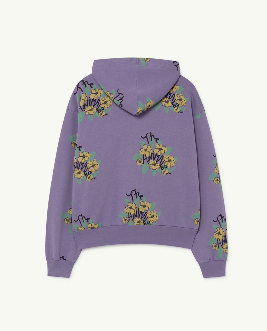 The Animals Observatory - Sweats - Seahorse Kids Sweatshirt Purple Flowers