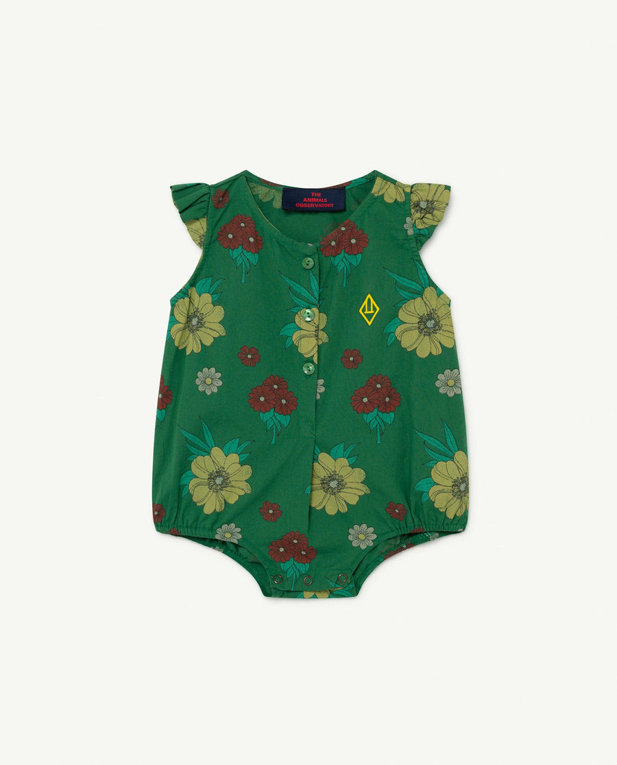 The Animals Observatory - Pyjamas / Bodies - Butterfly Baby Body Green Flowers