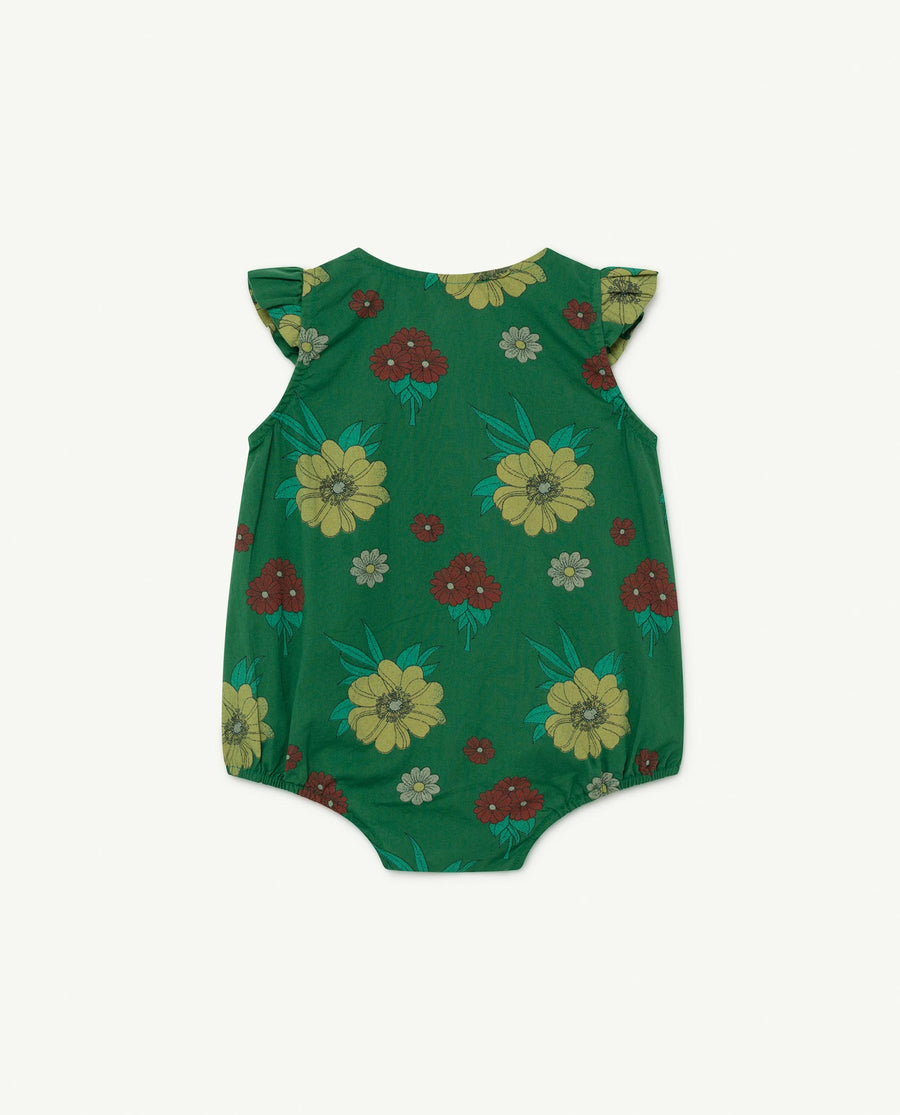 The Animals Observatory - Pyjamas / Bodies - Butterfly Baby Body Green Flowers