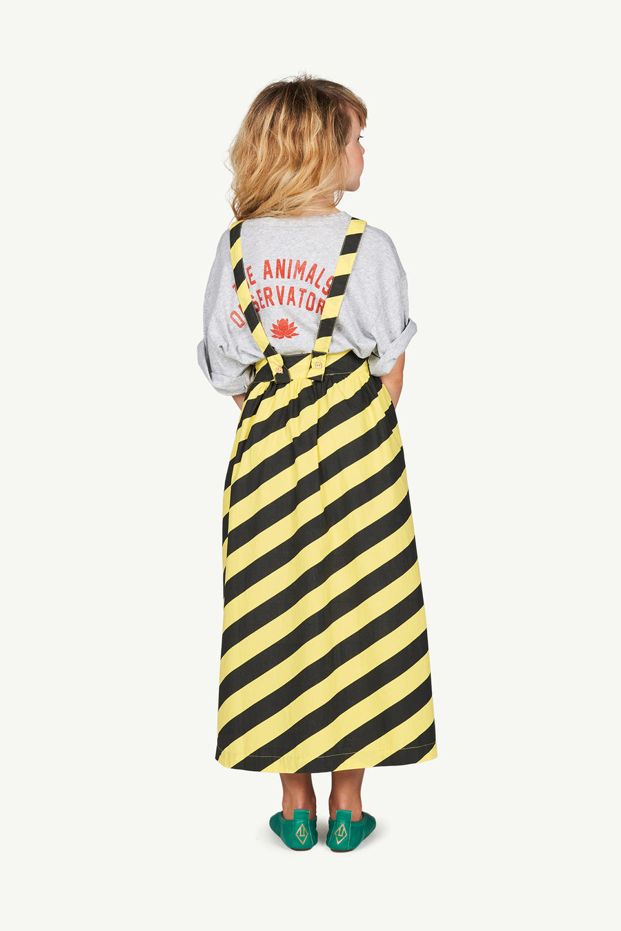 Cow Kids Dress Yellow Stripes