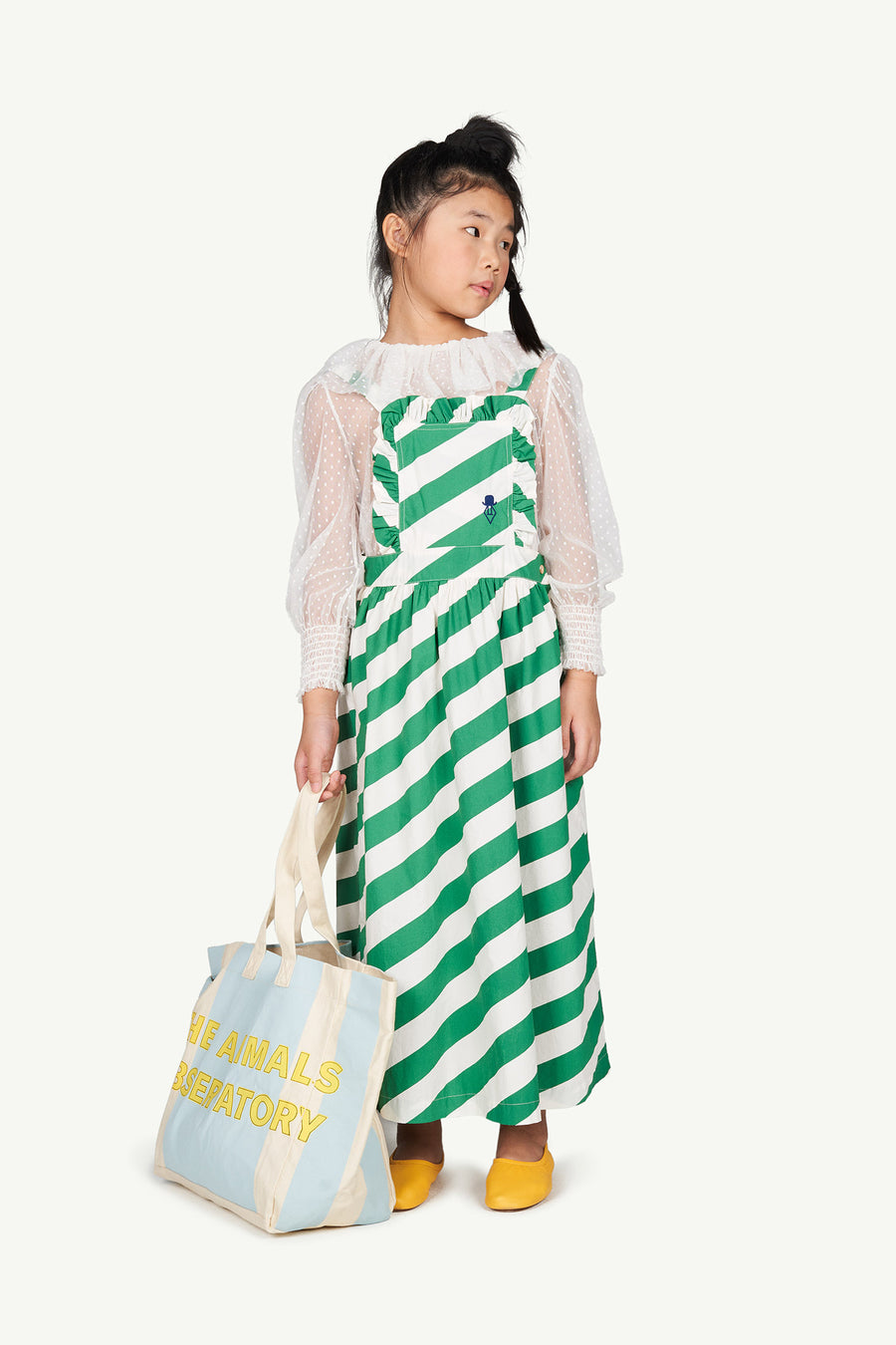 Cow Kids Dress White Stripes