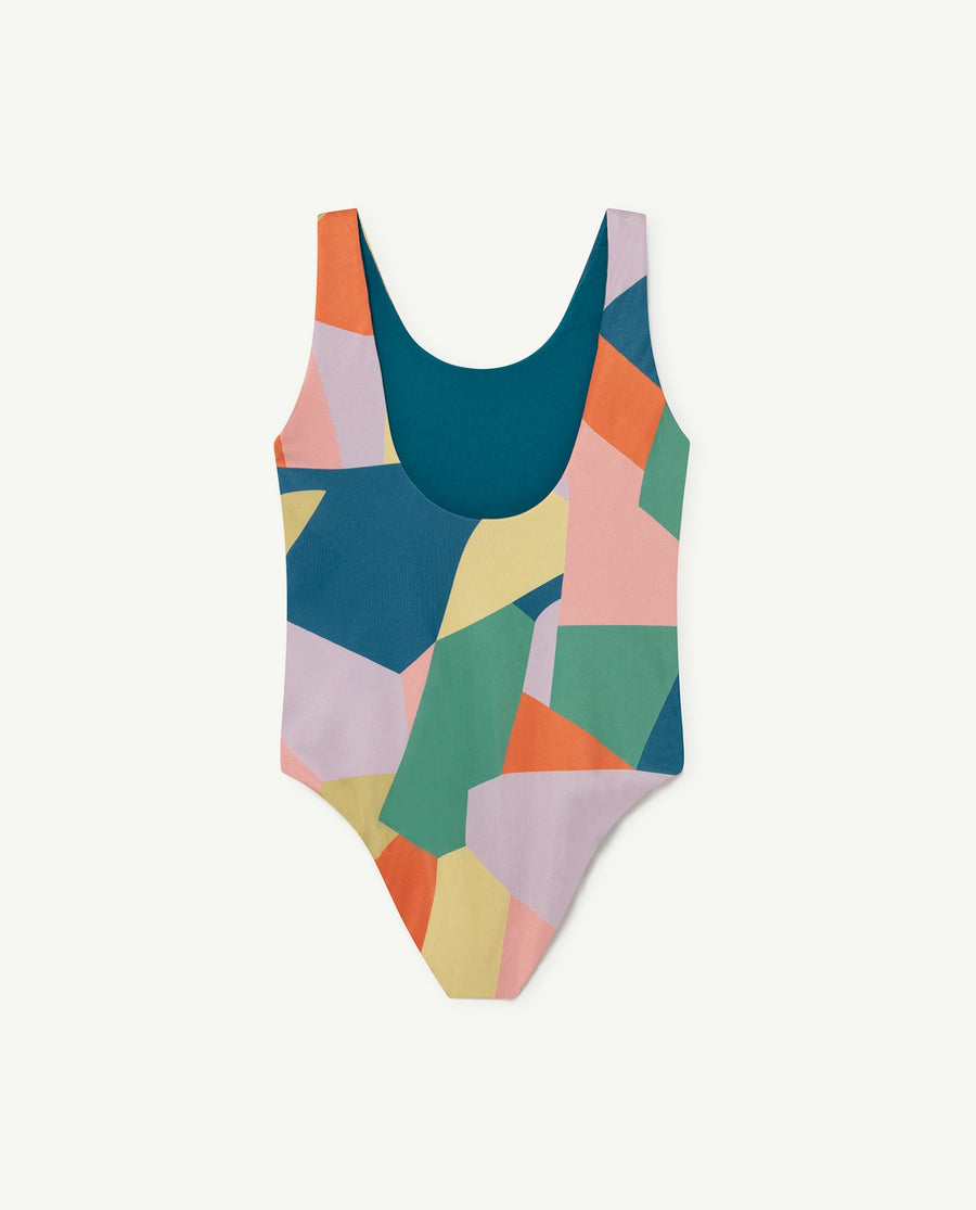 Trout Kids Swimsuit Lilac Geometric Forms