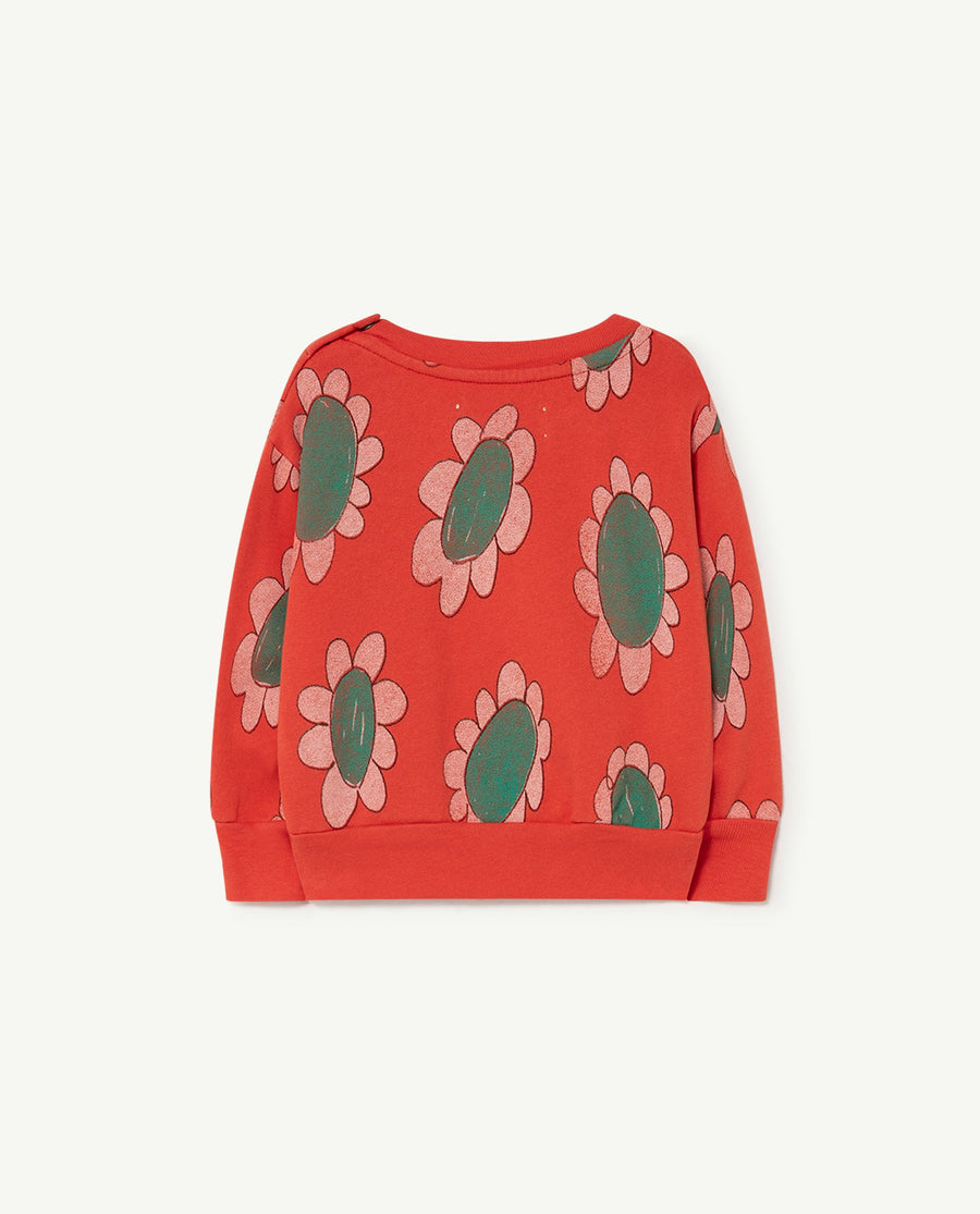 Bear Baby Sweatshirt Red Flowers