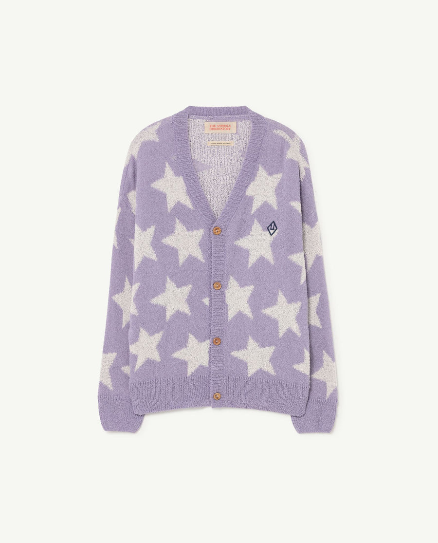 Stars Racoon Kids Cardigan Lavand Logo