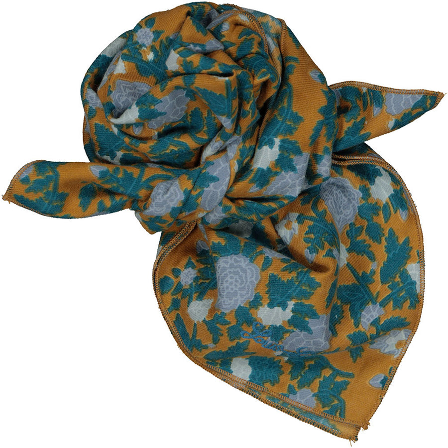 Scarf Sissi Indian Flower Twill Cognac
