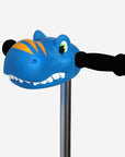 Tête de dinosaure bleu