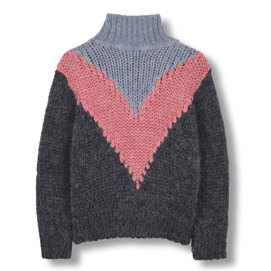 Vanity Multicolor Colorblock - Girl Knitted Oversized Jumper