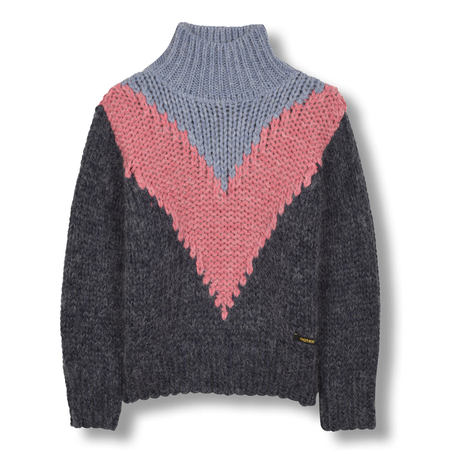Vanity Multicolor Colorblock - Girl Knitted Oversized Jumper