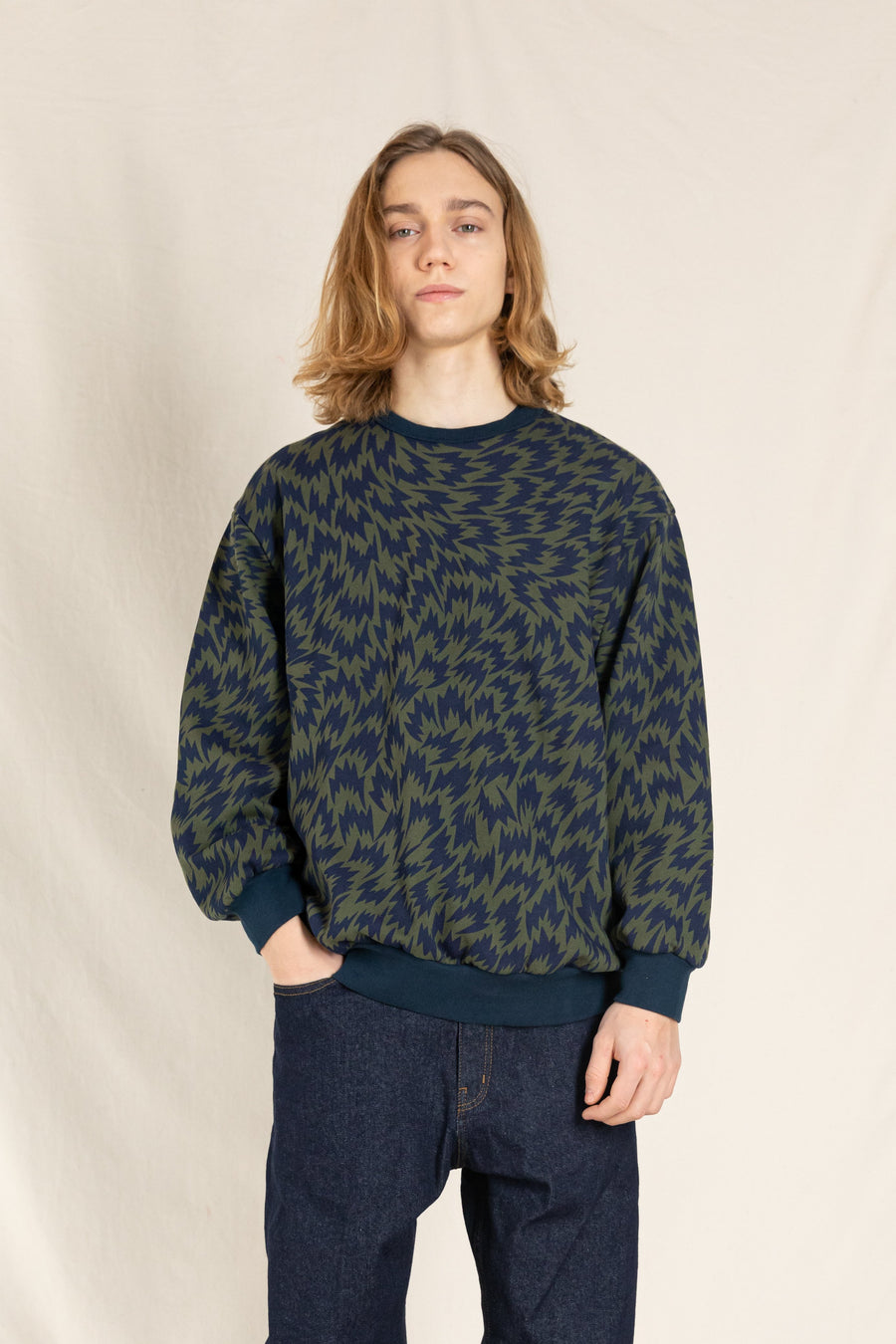 WIND Dark Khaki Flash - Loose Sweatshirt