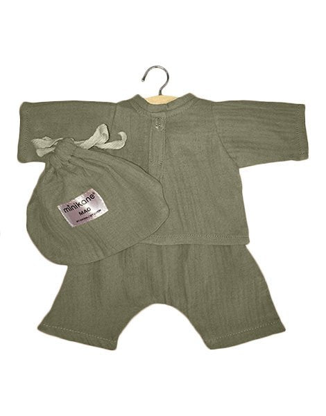 Gordis - Ensemble Mao en coton double gaze Vert olive