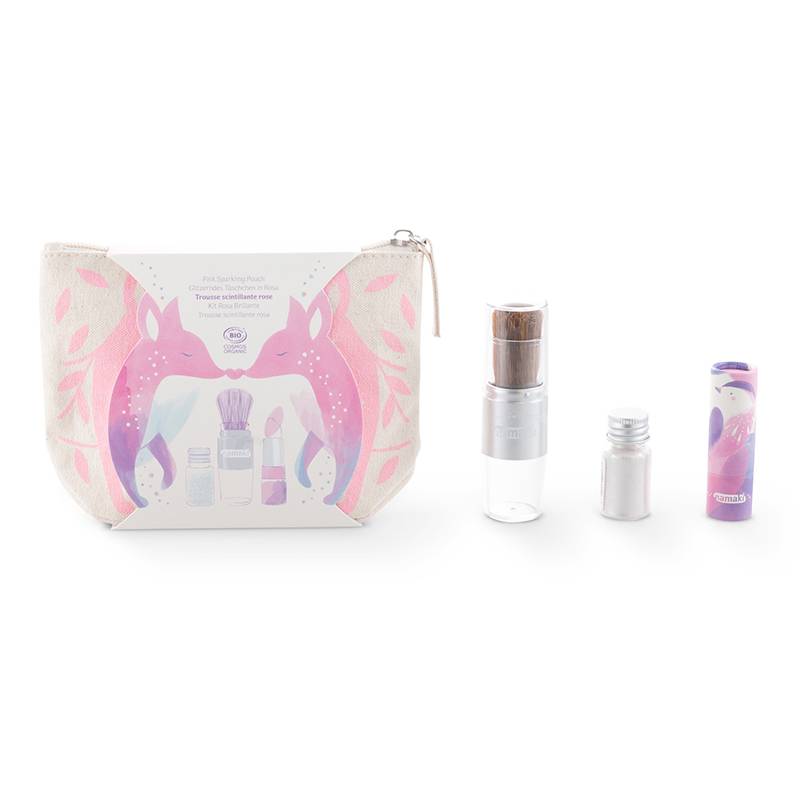 Pink Sparkling Pouch – Pink Lip Balm, Magical Brush & refill