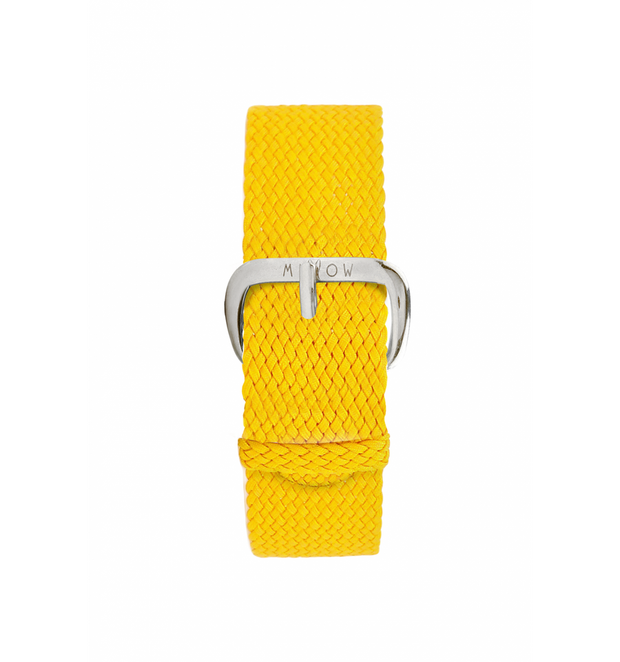 Bracelet Seul Tressé Jaune Boucle Argent