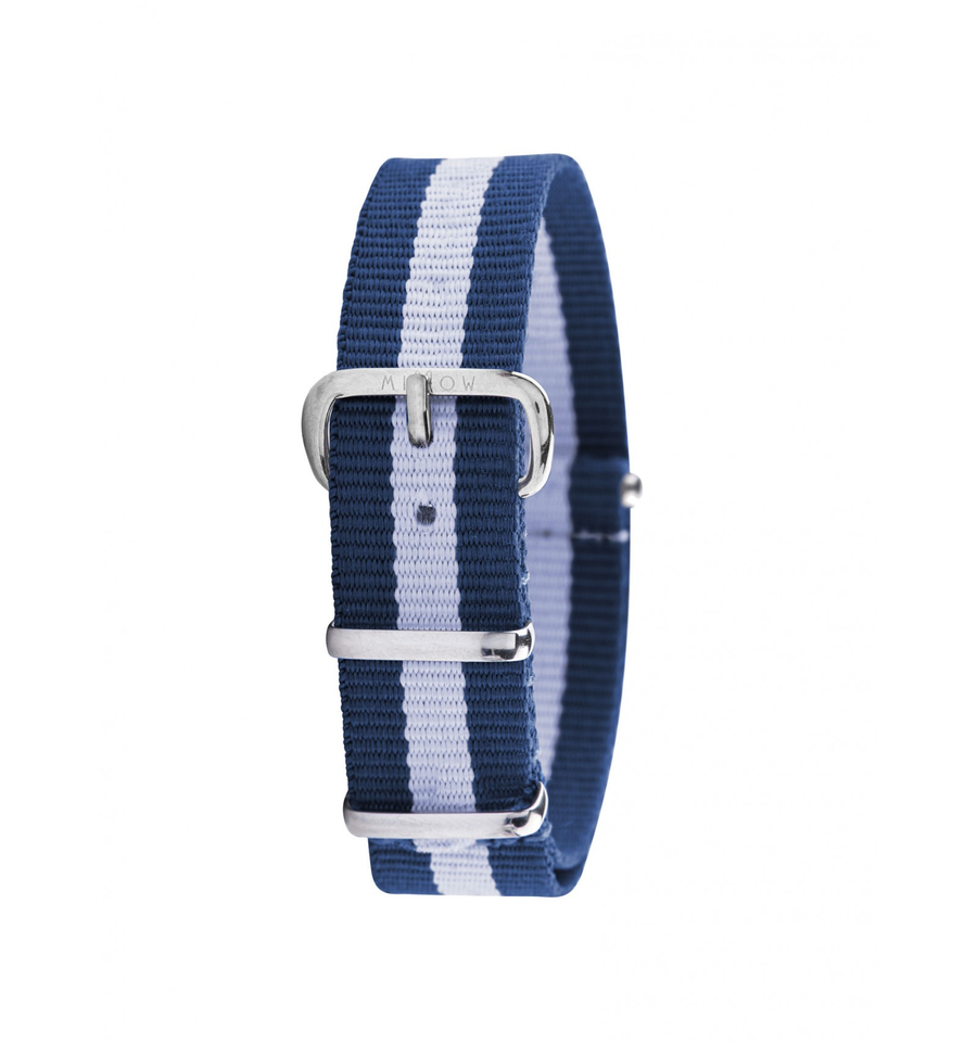 Bracelet Seul Stripe Blue Boucle Argent