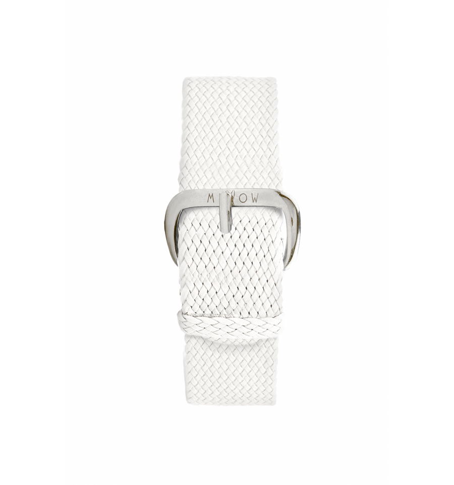 Bracelet Seul Tressé Blanc Boucle Argent