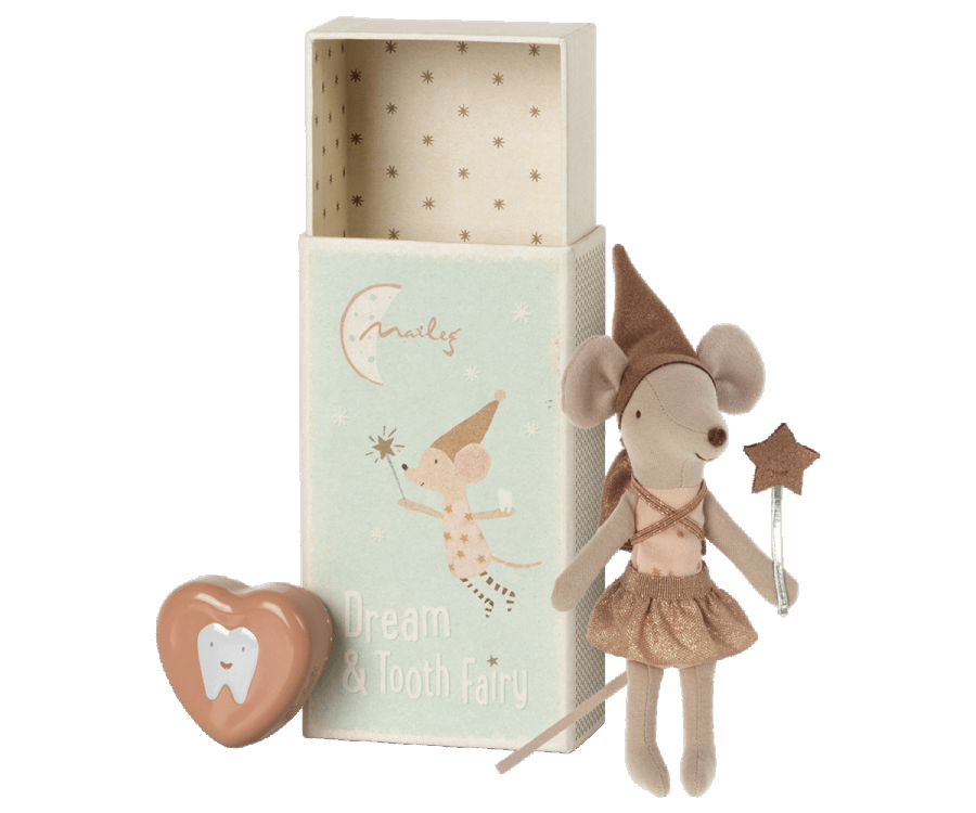 Tooth fairy mouse in matchbox - Rose