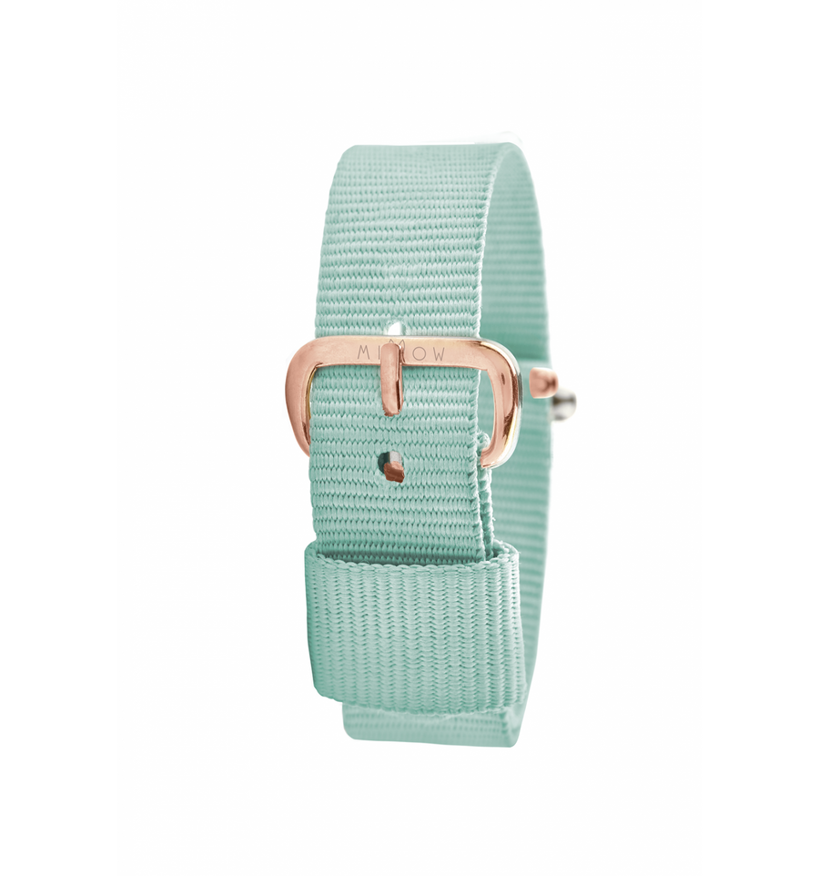 Bracelet Seul Vert d'Eau Boucle Or Rose