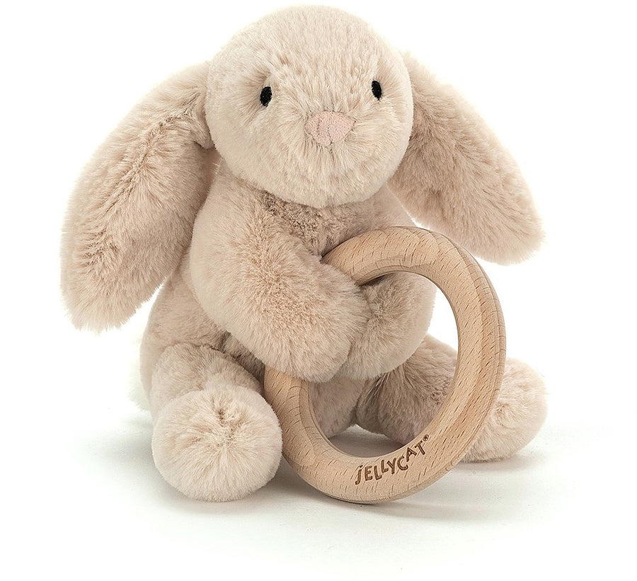 Shooshu Bunny Wooden Ring Toy