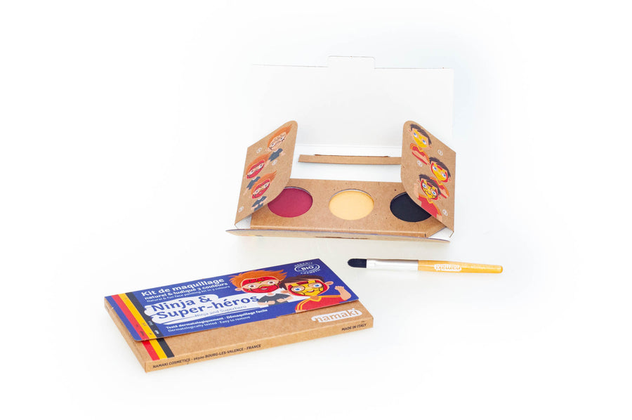 3 colors face painting kit « Ninja & Superhero »