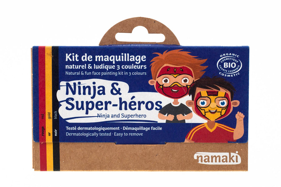 3 colors face painting kit « Ninja & Superhero »