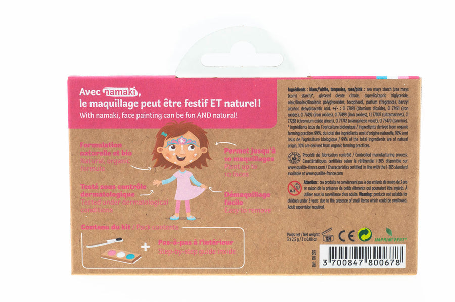 3 colors face painting kit « Princess & Unicorn »