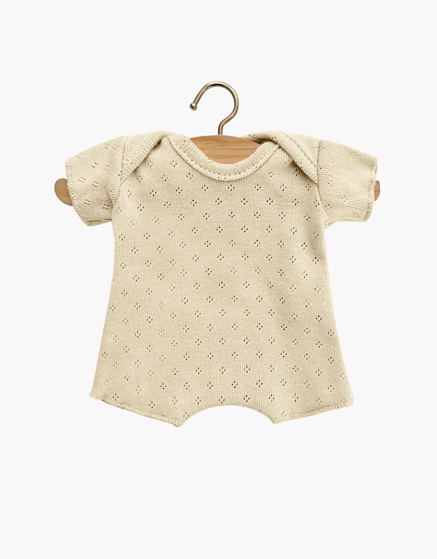Babies - Body shorty en coton pointillé lin