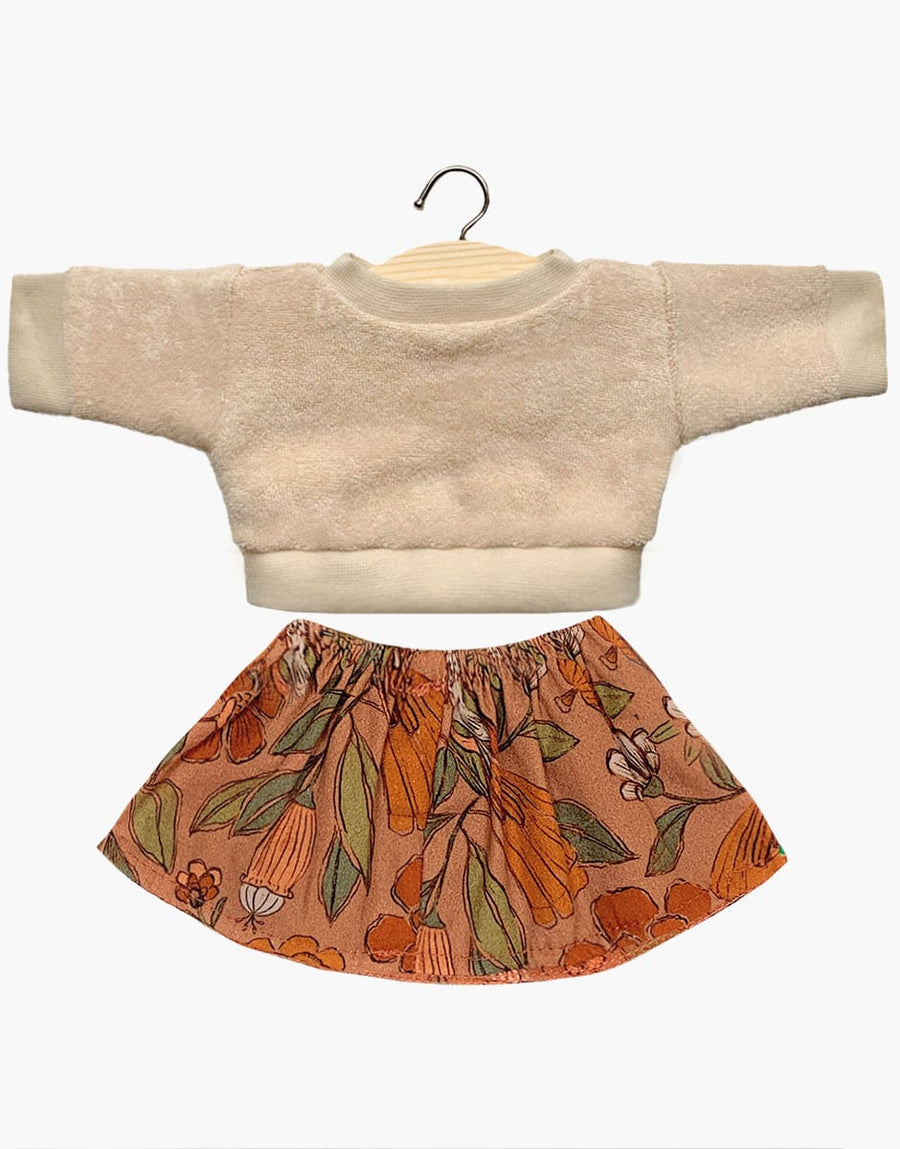 Gordis - Ensemble jupe Réjane Oiseaux des îles et sweat Roméo en éponge Lin