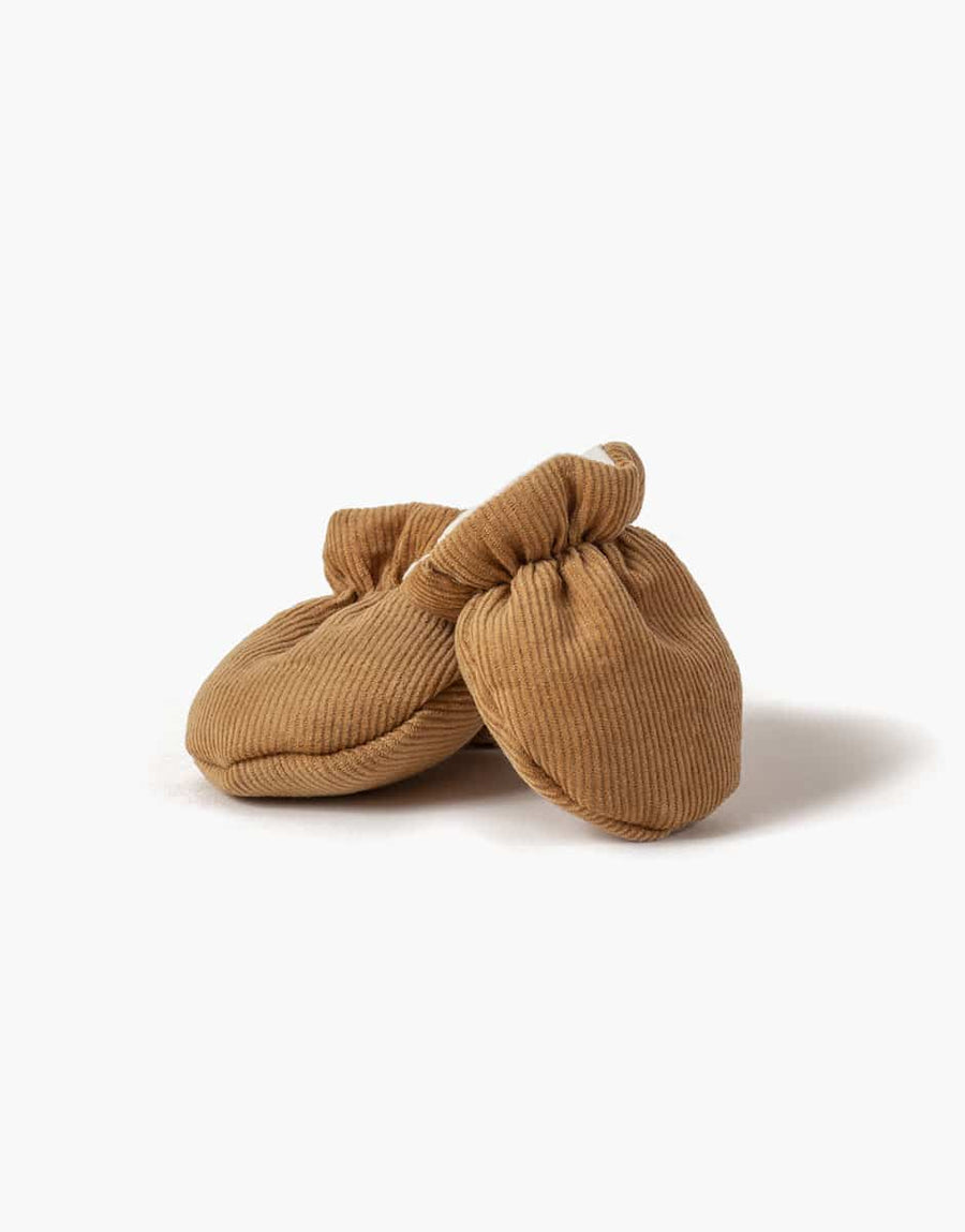 Gordis - Paire de moufles en milleraie camel