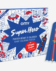 Poster Geant A Colorier - Super Heros + Crayon